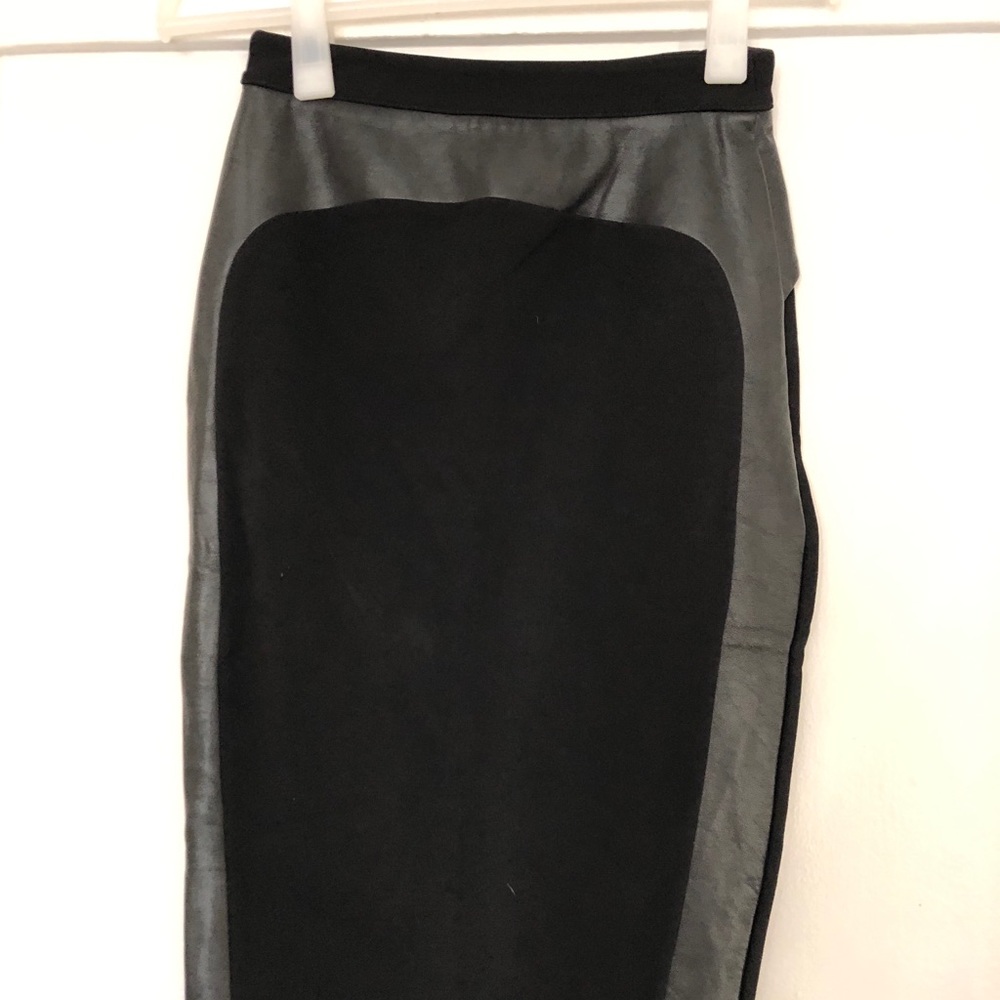 H&M Pencil Skirt with Faux Leather Trim -4/6